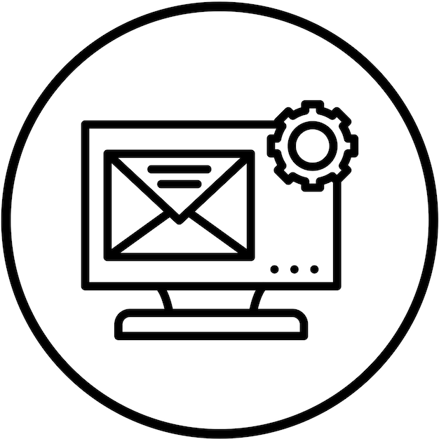 Estilo de icono de soporte de correo electrónico de diseño vectorial