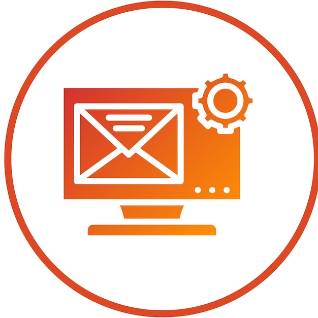 Estilo de icono de soporte de correo electrónico de diseño vectorial
