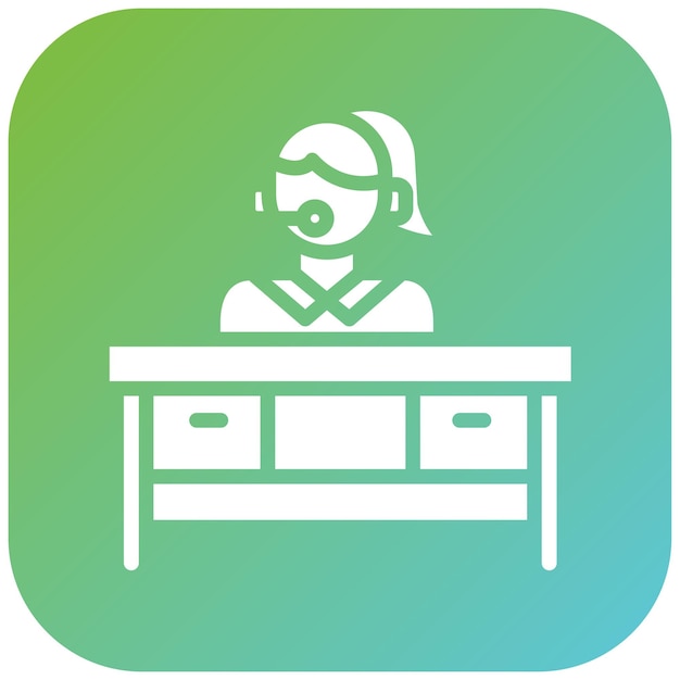 Estilo de icono de soporte para el escritorio de ayuda de diseño vectorial