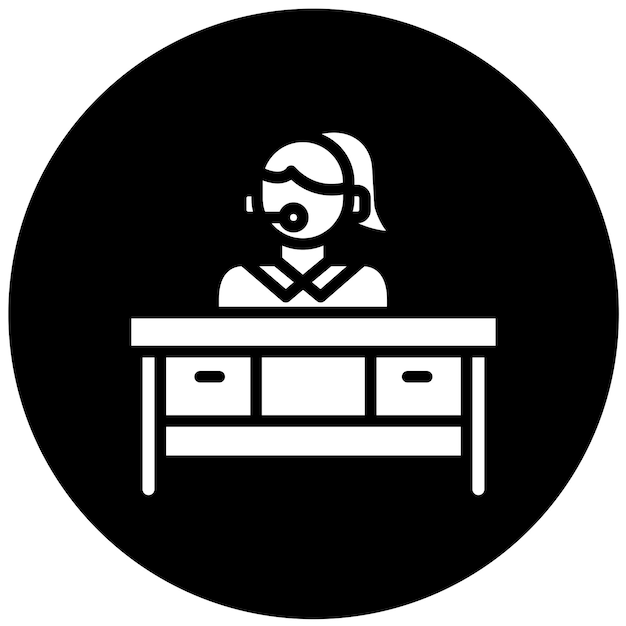 Estilo de icono de soporte para el escritorio de ayuda de diseño vectorial