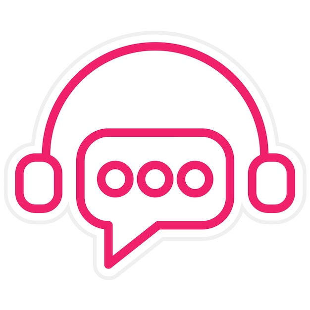 Estilo del icono de soporte de la línea directa de diseño vectorial