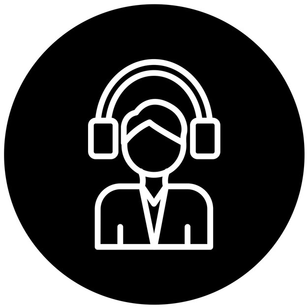 Estilo del icono de soporte remoto de diseño vectorial