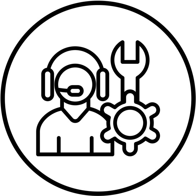 Estilo del icono de soporte técnico del diseño vectorial