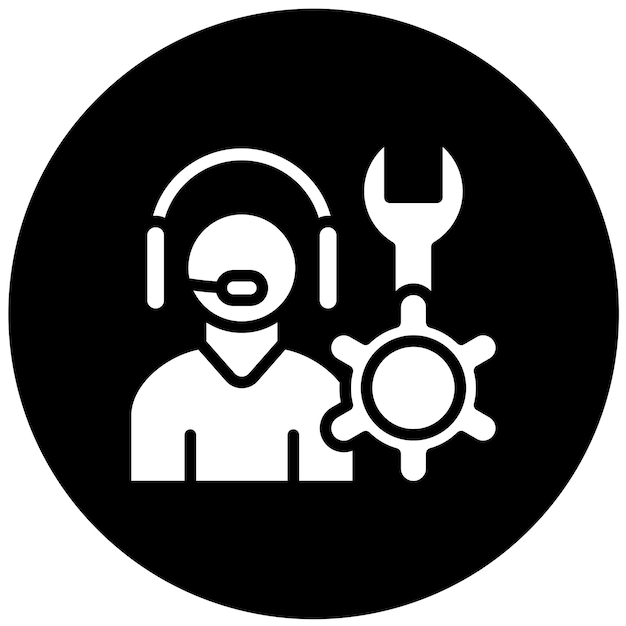 Estilo del icono de soporte técnico del diseño vectorial
