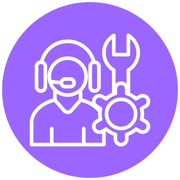 Estilo del icono de soporte técnico del diseño vectorial