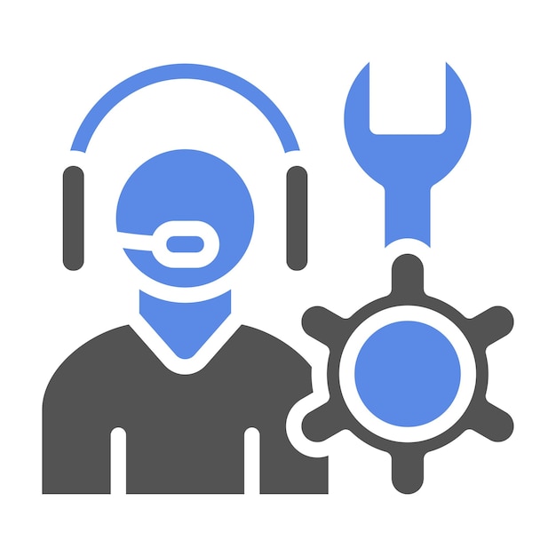 Estilo del icono de soporte técnico del diseño vectorial