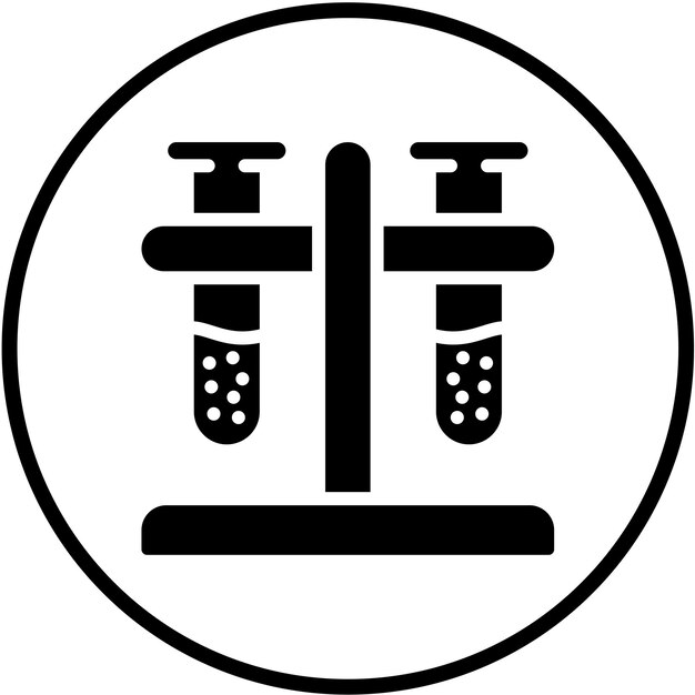 Estilo del icono del soporte del tubo de ensayo de diseño vectorial
