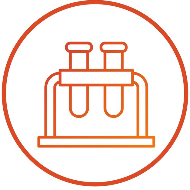 Estilo del icono del soporte del tubo de ensayo de diseño vectorial