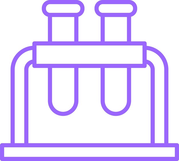 Estilo del icono del soporte del tubo de ensayo de diseño vectorial