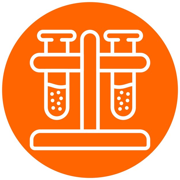 Estilo del icono del soporte del tubo de ensayo de diseño vectorial