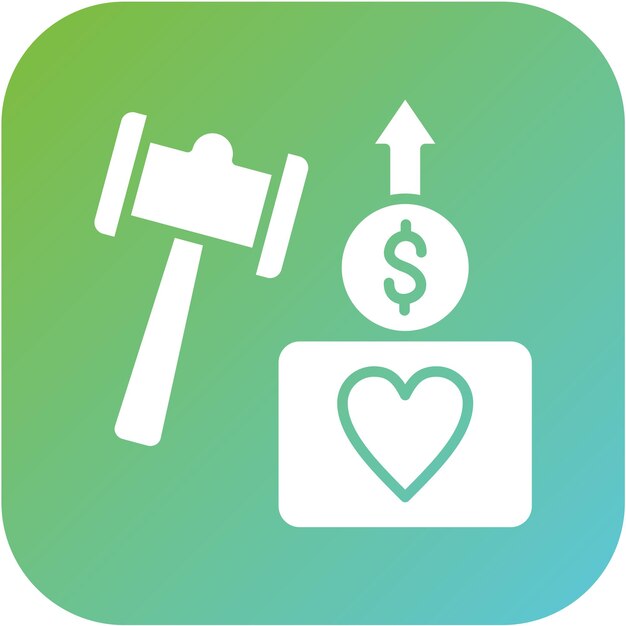 Estilo de icono de subasta de caridad de diseño vectorial