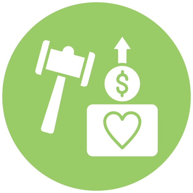 Estilo de icono de subasta de caridad de diseño vectorial