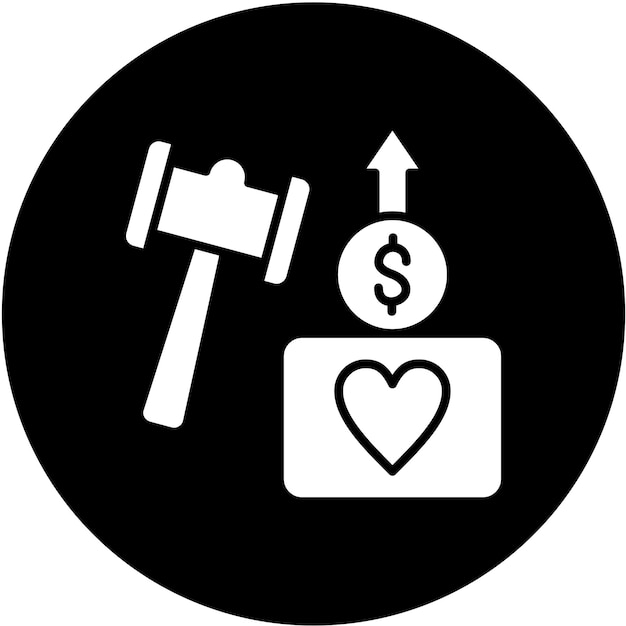 Estilo de icono de subasta de caridad de diseño vectorial