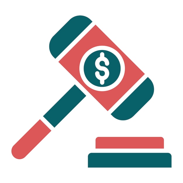 Estilo del icono de la subasta de diseño vectorial para recaudación de fondos