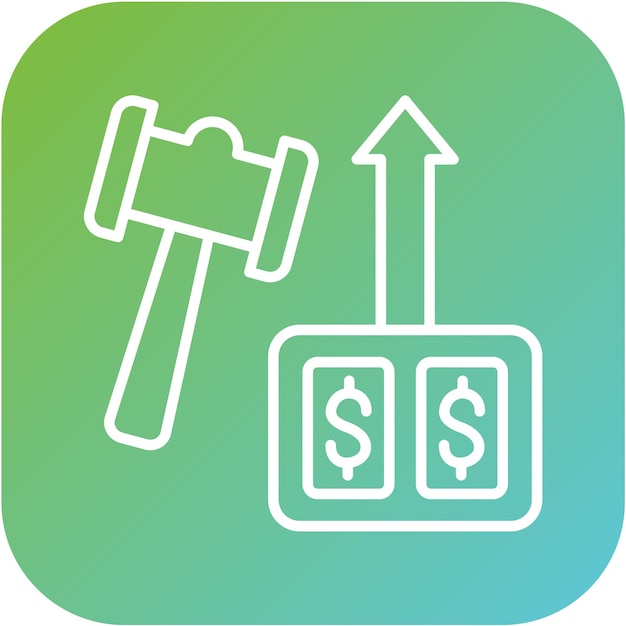 Estilo del icono de la subasta de diseño vectorial para recaudación de fondos
