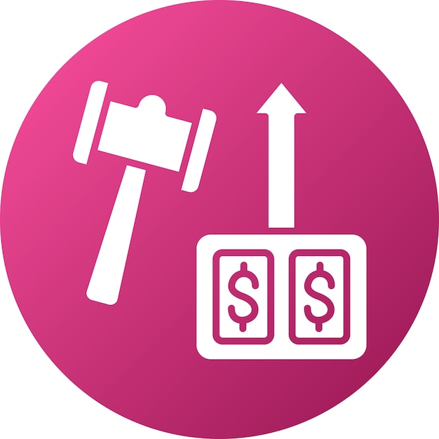 Estilo del icono de la subasta de diseño vectorial para recaudación de fondos