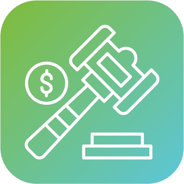 Estilo de icono de subasta de diseño vectorial