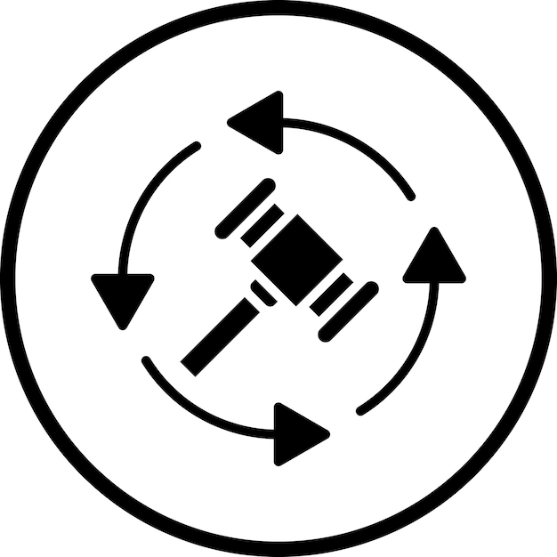 Estilo del icono de la subasta de la oferta de reserva de diseño vectorial