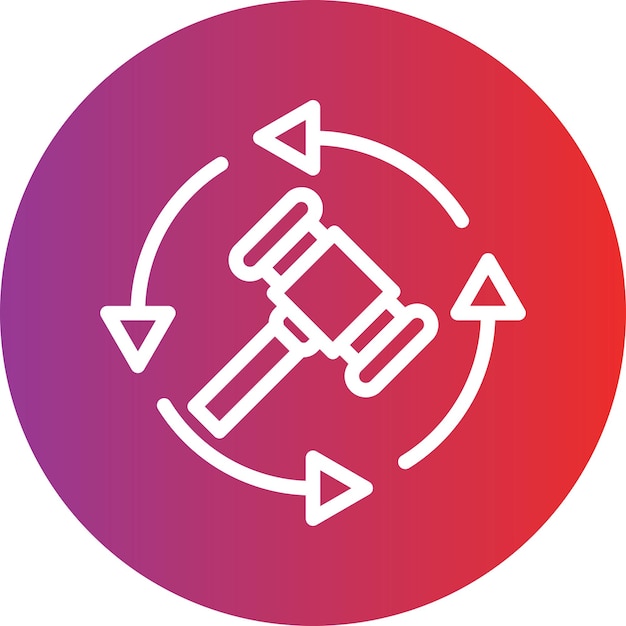 Estilo del icono de la subasta de la oferta de reserva de diseño vectorial