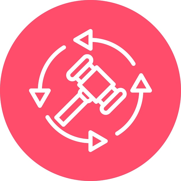 Estilo del icono de la subasta de la oferta de reserva de diseño vectorial