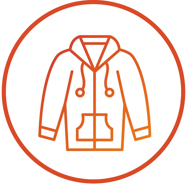 Estilo de icono de la sudadera con capucha de diseño vectorial