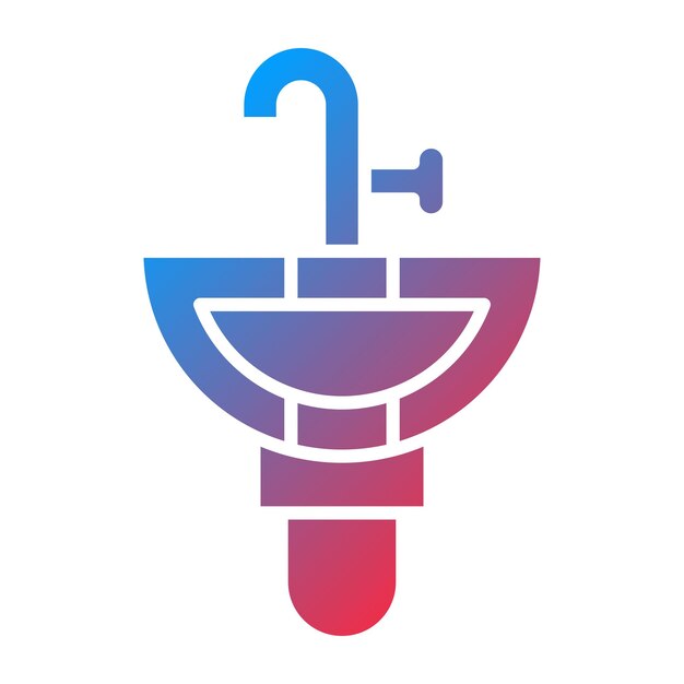 Estilo del icono del sumidero de diseño vectorial