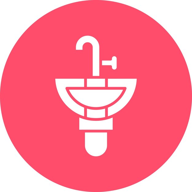 Estilo del icono del sumidero de diseño vectorial