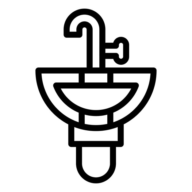 Estilo del icono del sumidero de diseño vectorial