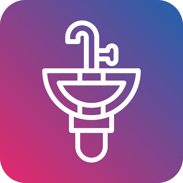 Estilo del icono del sumidero de diseño vectorial