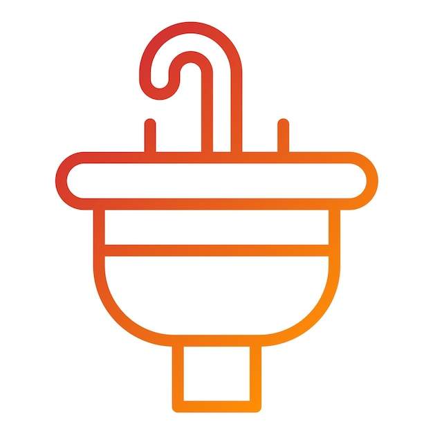 Estilo del icono del sumidero de diseño vectorial