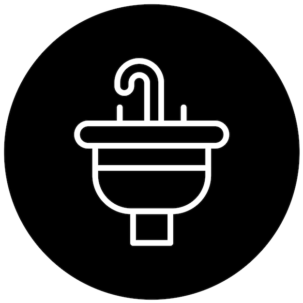 Estilo del icono del sumidero de diseño vectorial