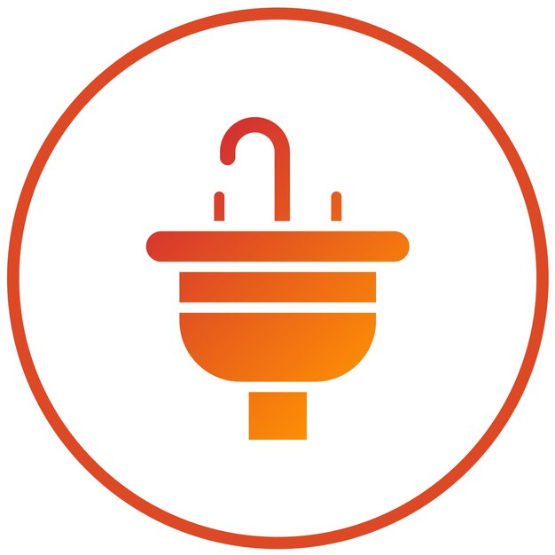 Estilo del icono del sumidero de diseño vectorial