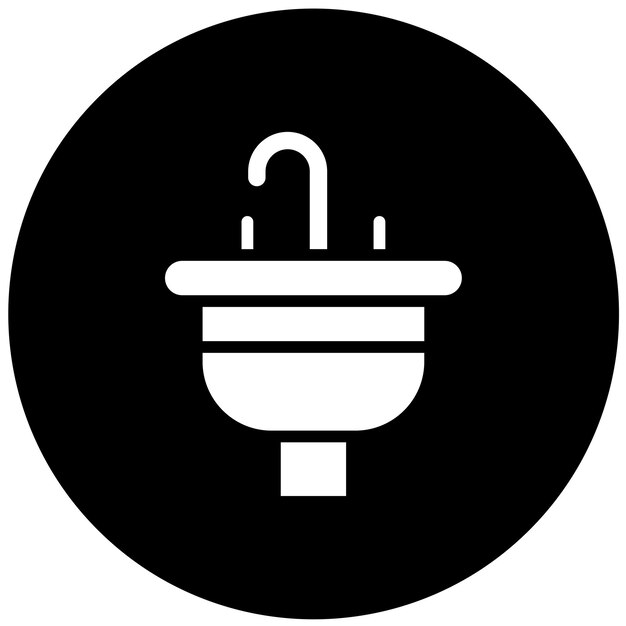 Estilo del icono del sumidero de diseño vectorial