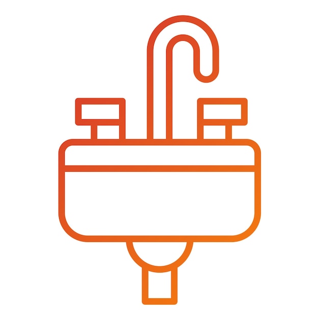 Estilo del icono del sumidero de diseño vectorial