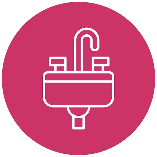 Estilo del icono del sumidero de diseño vectorial