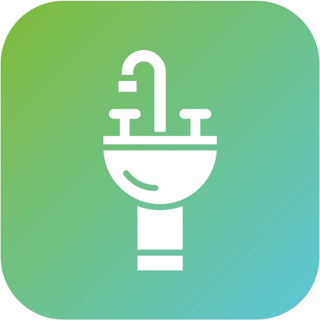 Estilo del icono del sumidero de diseño vectorial