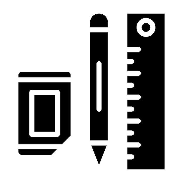 El estilo del icono de los suministros escolares