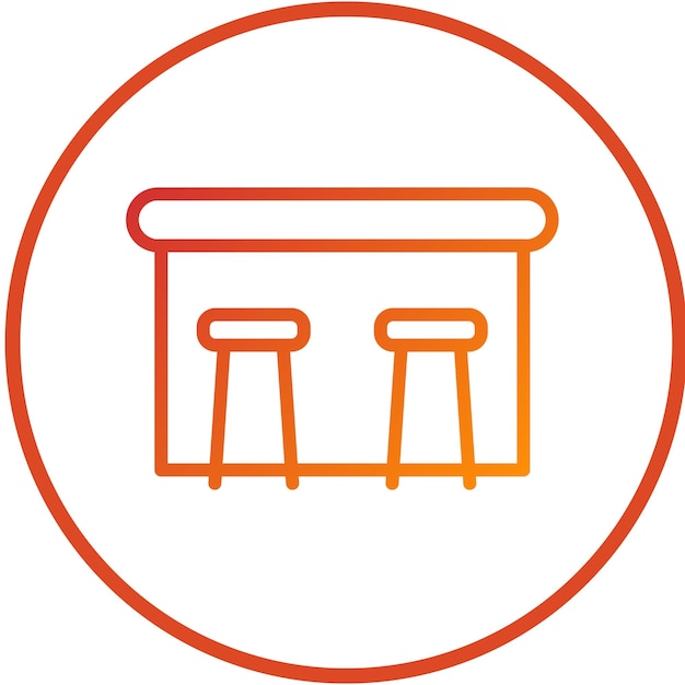 Estilo del icono de la tabla de la barra de diseño vectorial