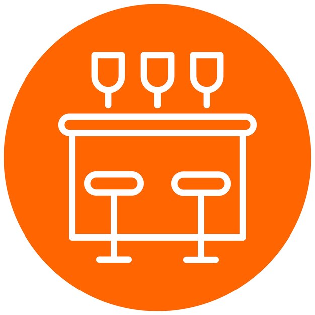 Estilo del icono de la tabla de la barra de diseño vectorial