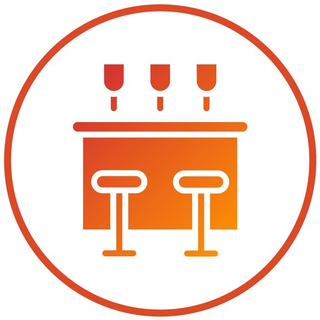 Estilo del icono de la tabla de la barra de diseño vectorial