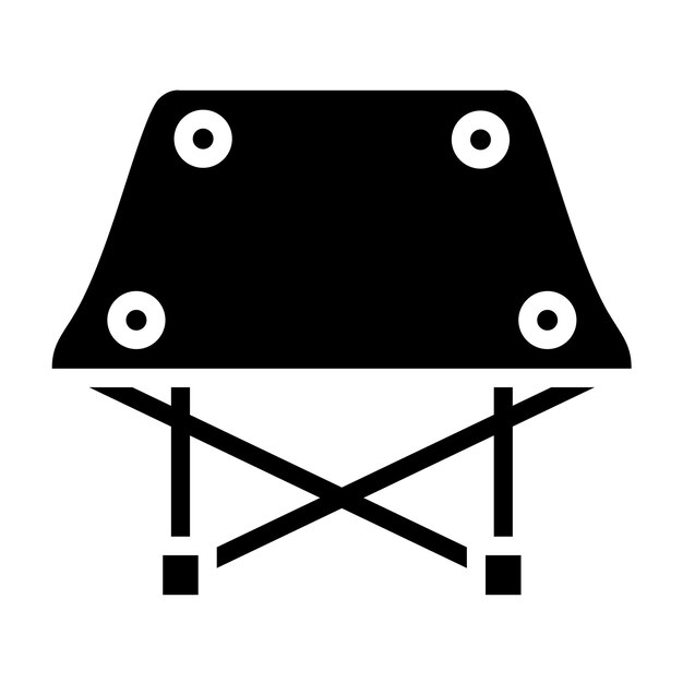 Estilo del icono de la tabla de diseño vectorial del campamento