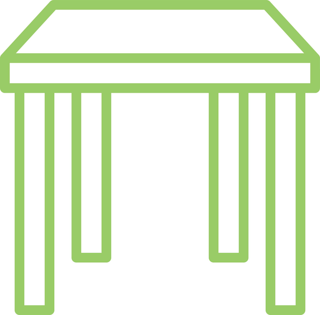 Estilo del icono de la tabla de la pierna del diseño vectorial