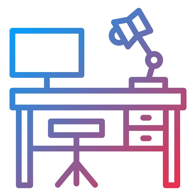 Estilo del icono de la tabla de trabajo de diseño vectorial