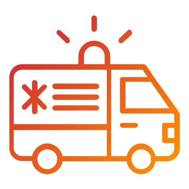 Estilo del icono del tablero de la ambulancia de diseño vectorial