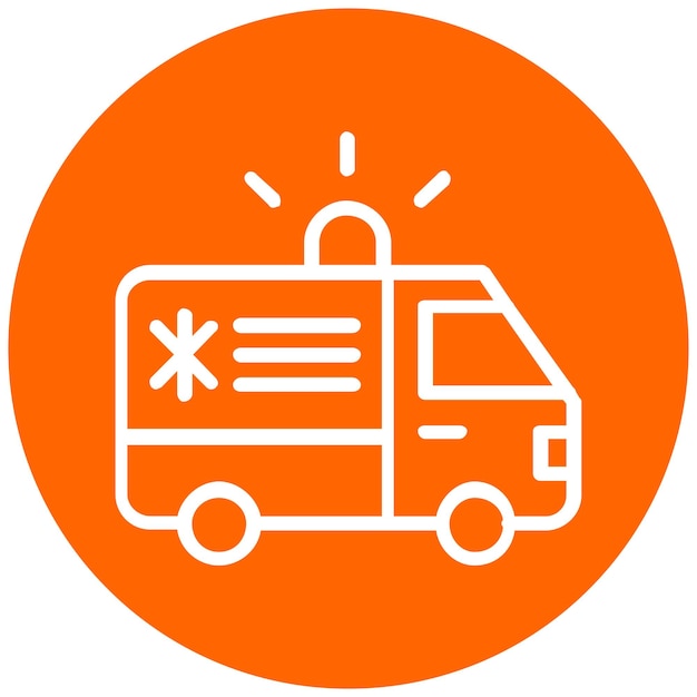 Estilo del icono del tablero de la ambulancia de diseño vectorial
