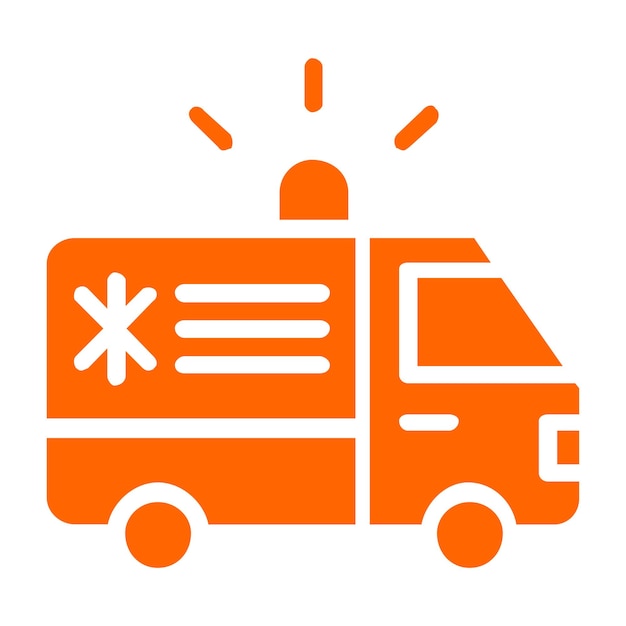 Estilo del icono del tablero de la ambulancia de diseño vectorial