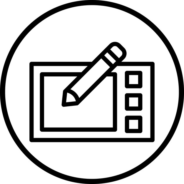 Estilo de icono de la tableta gráfica de diseño vectorial