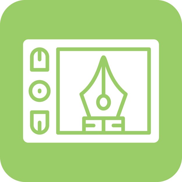 Estilo de icono de la tableta gráfica de diseño vectorial