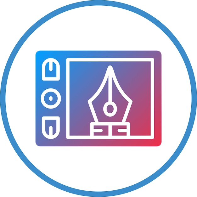 Estilo de icono de la tableta gráfica de diseño vectorial