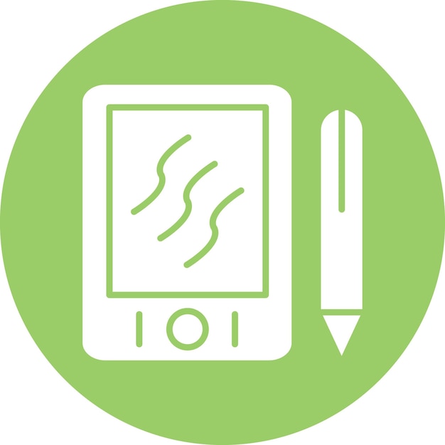 Estilo de icono de la tableta gráfica de diseño vectorial